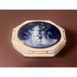 Vintage Limoges France Barbotine FM Trinket Box